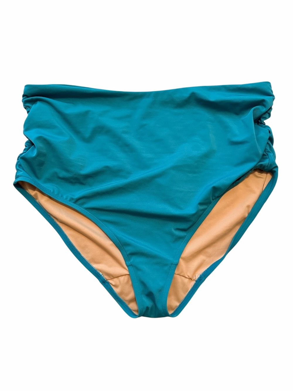 Lane Bryant "Freestyle Neon" Teal Ruched Side Bikini Brief 18